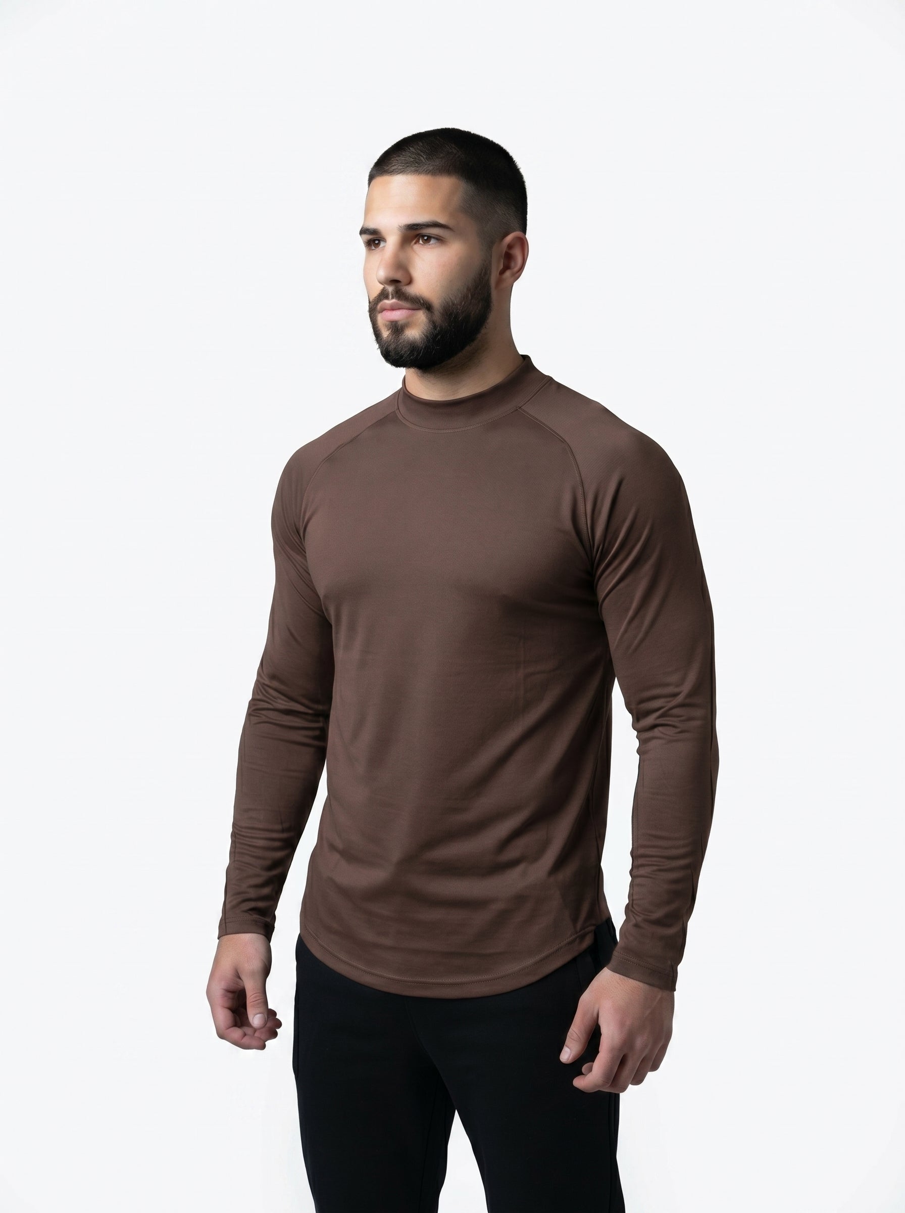 Mesh Lite 2.0 Mock Neck Training Long Sleeve - Taupe
