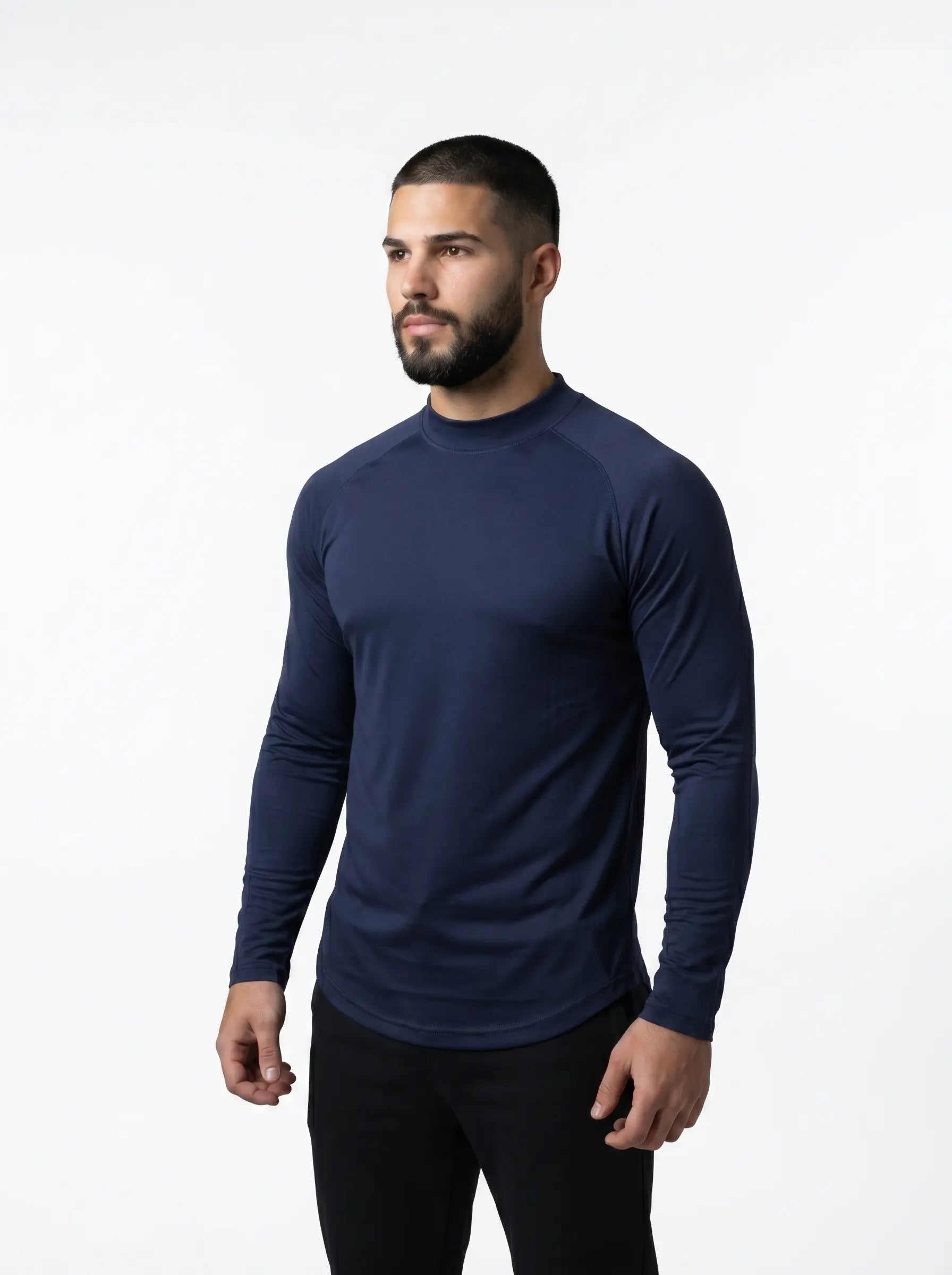 Mesh Lite 2.0 Mock Neck Training Long Sleeve - Navy