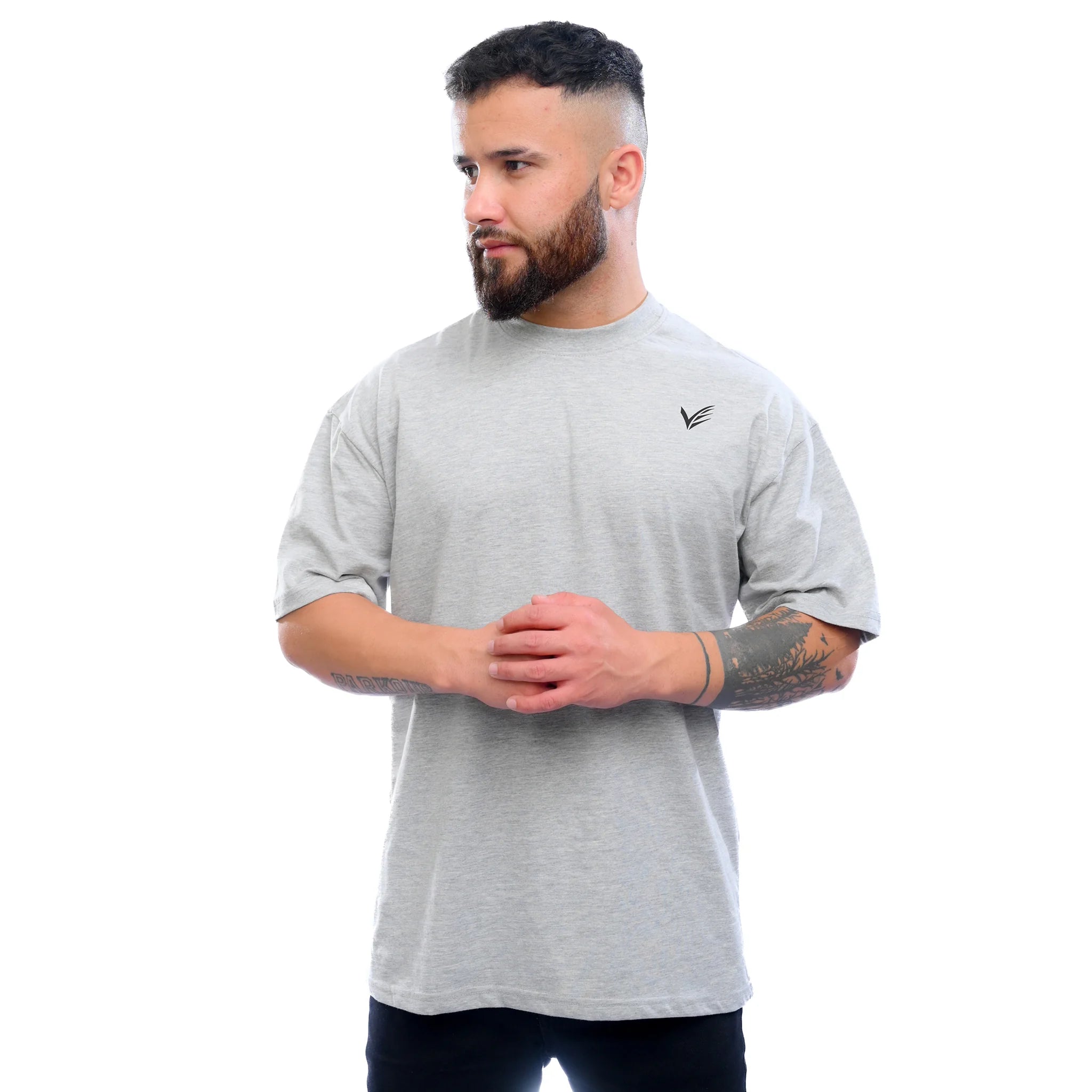 Combed Oversized Tee - Heather Grey