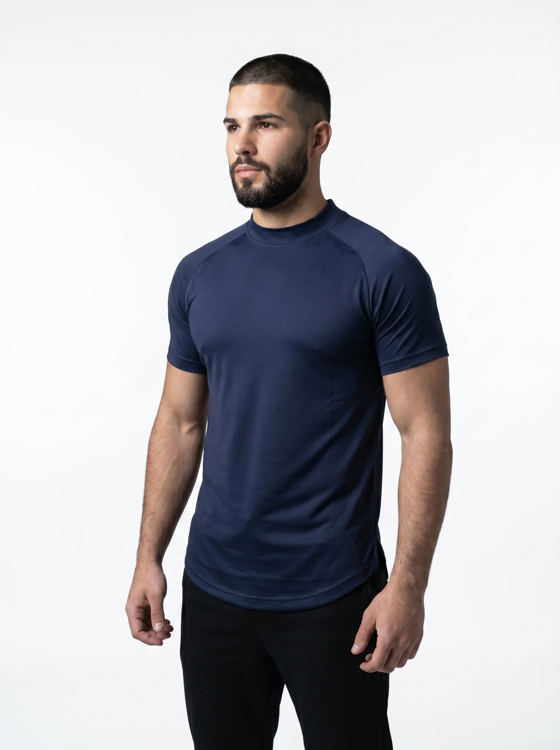 Mesh Lite 2.0 Mock Neck Training Short Sleeve - Navy