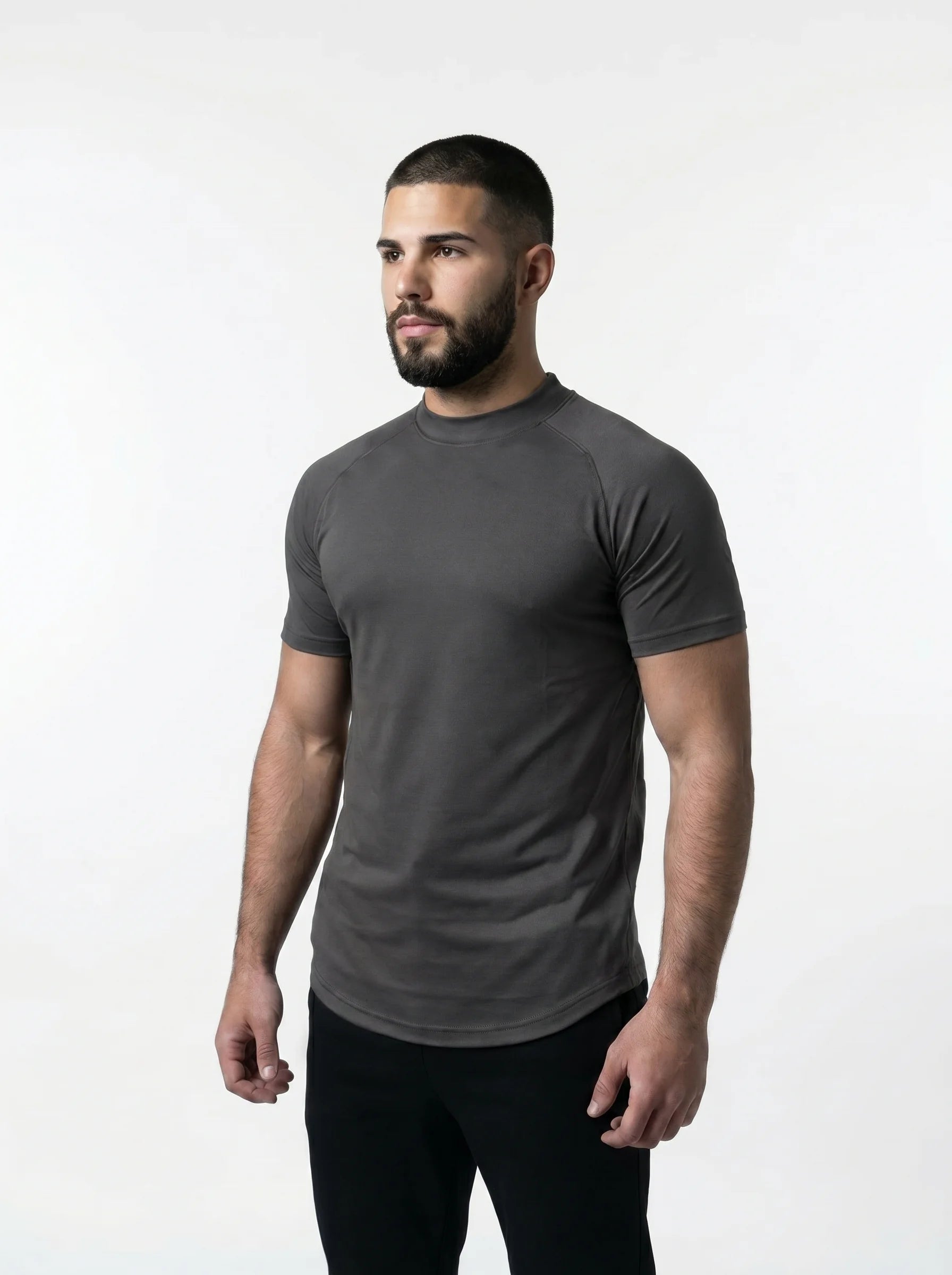 Mesh Lite 2.0 Mock Neck Training Short Sleeve - Grey