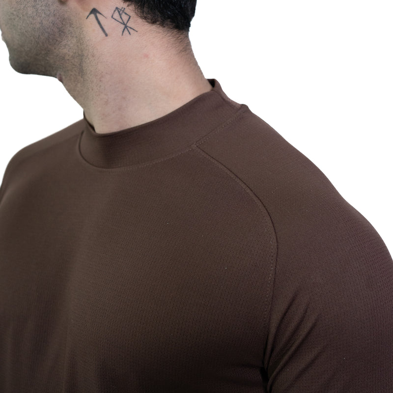 Mesh Lite 2.0 Mock Neck Training Long Sleeve - Taupe