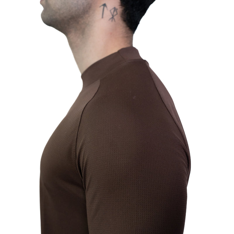 Mesh Lite 2.0 Mock Neck Training Long Sleeve - Taupe