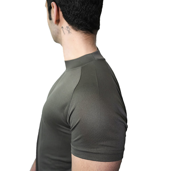 Mesh Lite 2.0 Mock Neck Training Short Sleeve - Grey