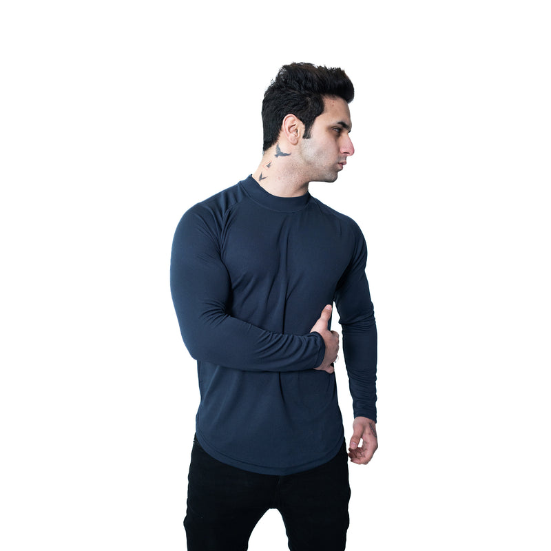 Mesh Lite 2.0 Mock Neck Training Long Sleeve - Navy