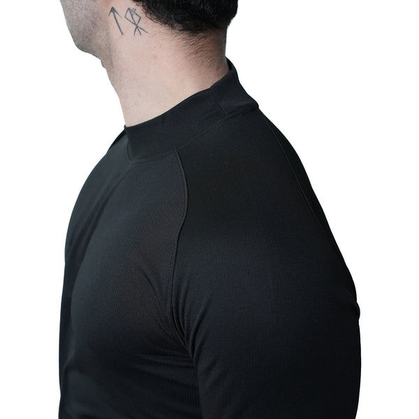 Mesh Lite 2.0 Mock Neck Training Long Sleeve - Black