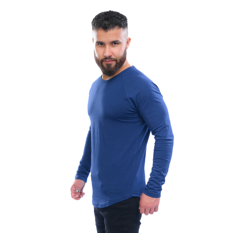 Combed Stretch Long Sleeve - Navy