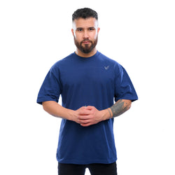 Combed Oversized Tee - Navy