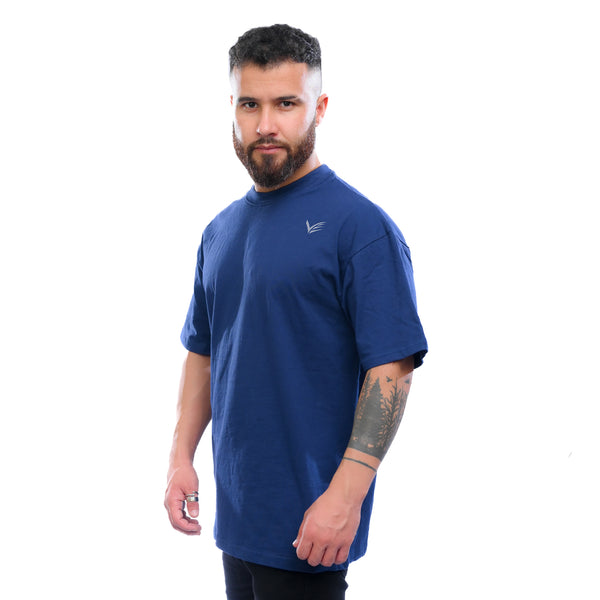 Combed Oversized Tee - Navy