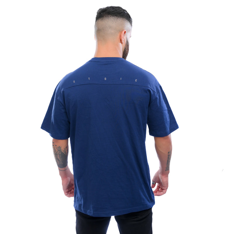 Combed Oversized Tee - Navy