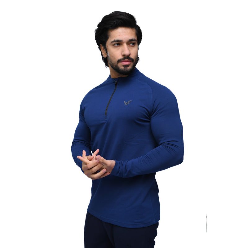 French Terry Quarter Zip- Navy