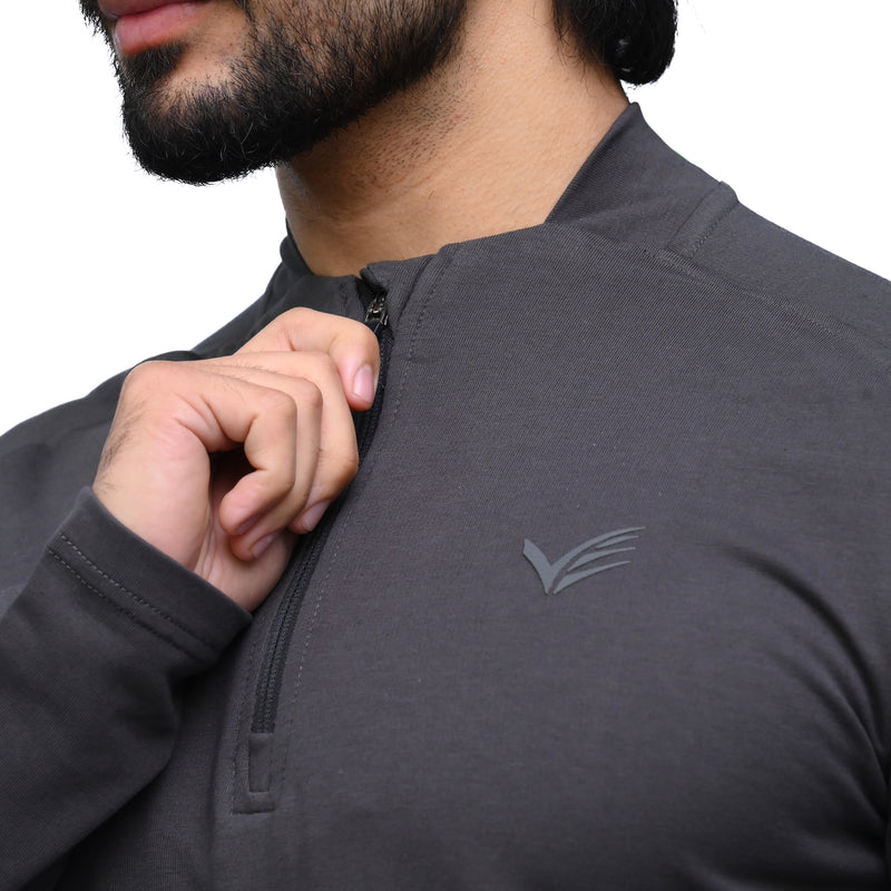 French Terry Quarter Zip - Space Grey