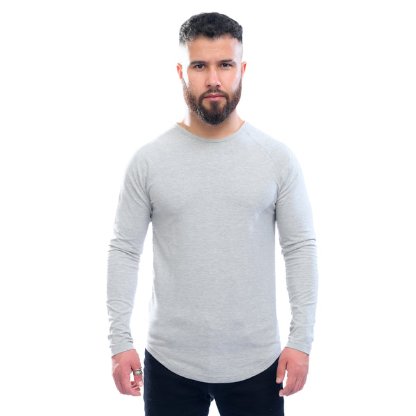 Combed Stretch Long Sleeve - Heather Grey