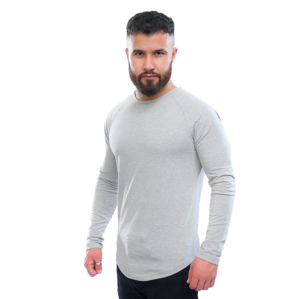 Combed Stretch Long Sleeve - Heather Grey