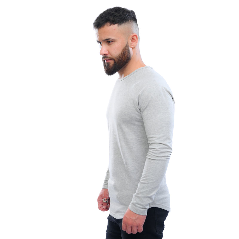 Combed Stretch Long Sleeve - Heather Grey