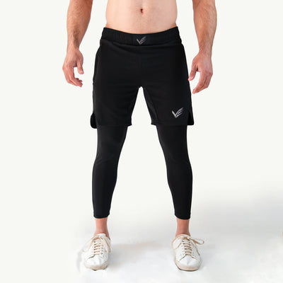 Train-Lite 2-in-1 Legging Short - Black