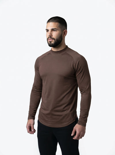 Mesh Lite 2.0 Mock Neck Training Long Sleeve - Taupe