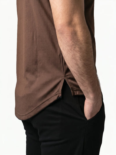 Mesh Lite 2.0 Mock Neck Training Short Sleeve - Taupe