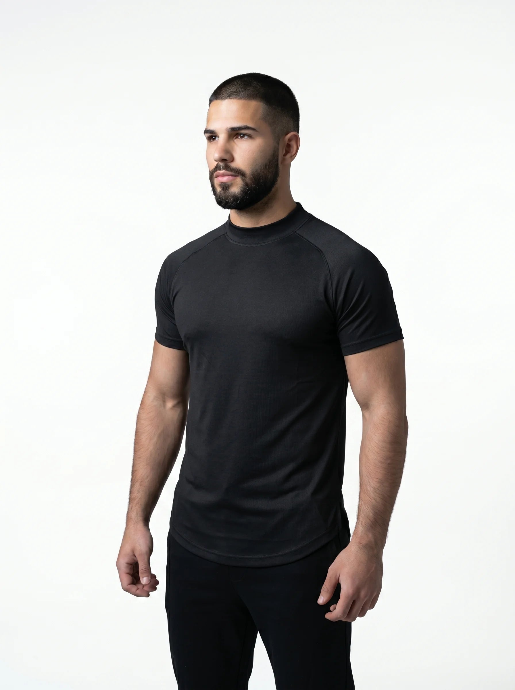 Mesh Lite 2.0 Mock Neck Training Short Sleeve - Black