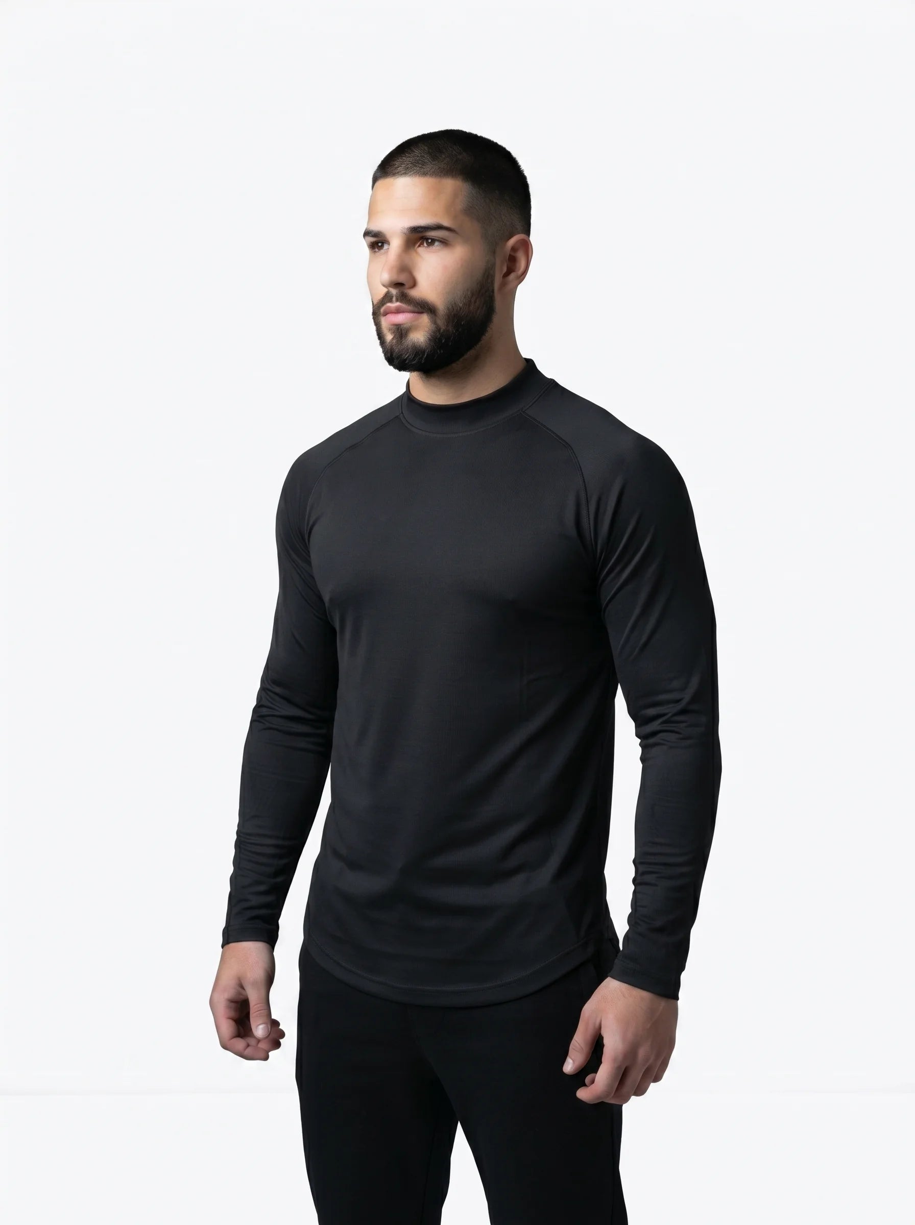 Mesh Lite 2.0 Mock Neck Training Long Sleeve - Black