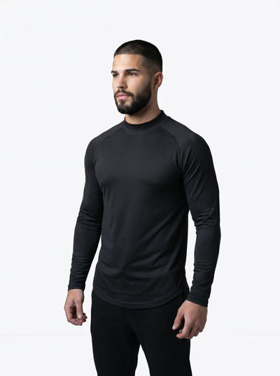 Mesh Lite 2.0 Mock Neck Training Long Sleeve - Black