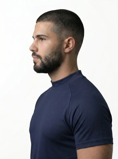 Mesh Lite 2.0 Mock Neck Training Short Sleeve - Navy