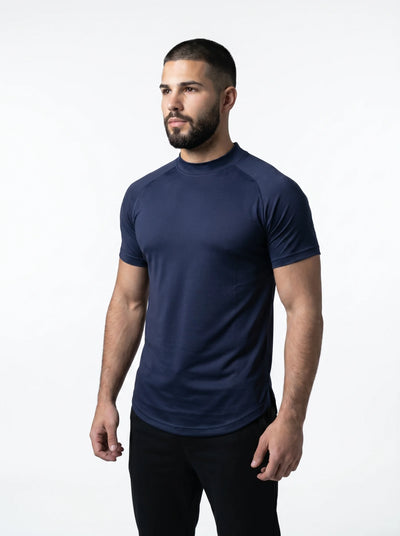 Mesh Lite 2.0 Mock Neck Training Short Sleeve - Navy