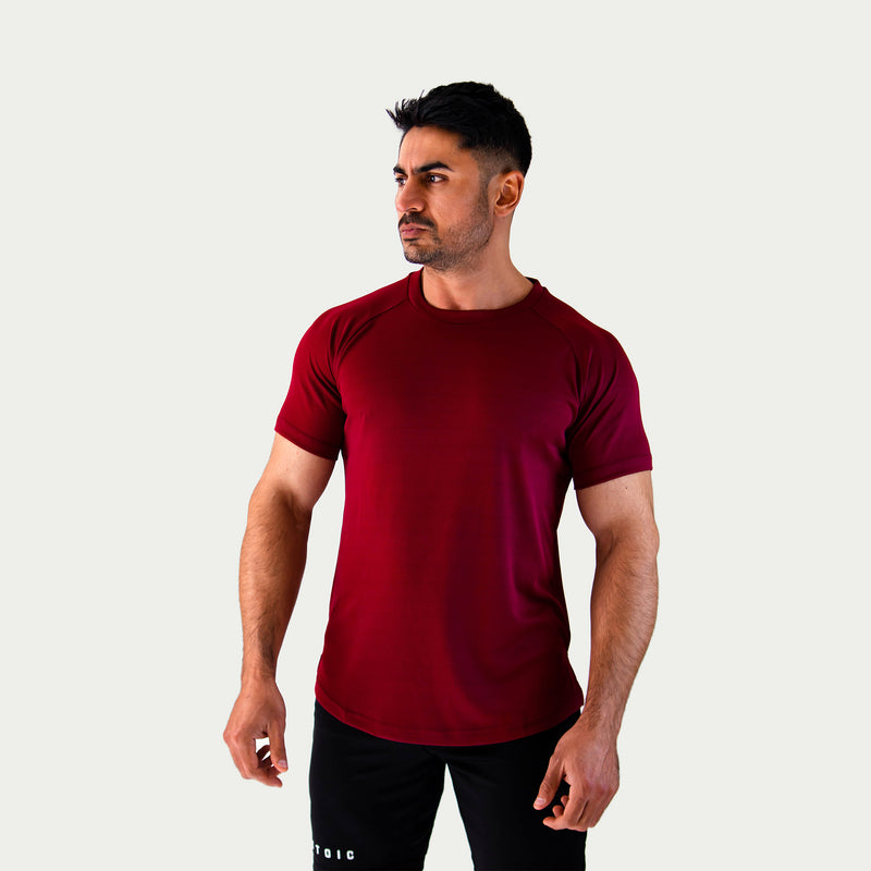 Mesh-Lite Established Short Sleeve - Maroon