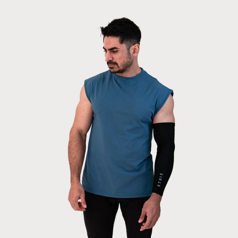 Dropshoulder Combed Cutoff - Blue