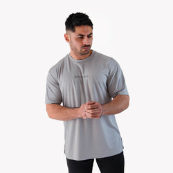 Mesh-Lite Oversized Tee - Silver