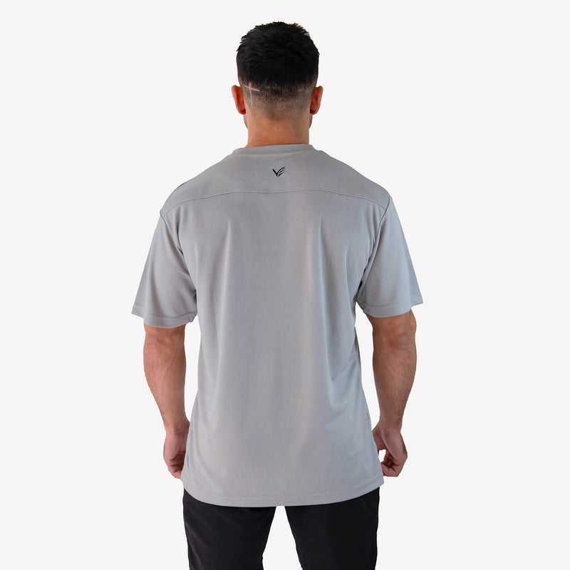 Mesh-Lite Oversized Tee - Silver