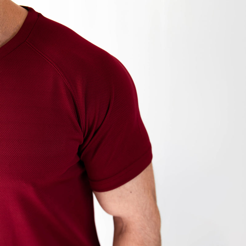 Mesh-Lite Established Short Sleeve - Maroon