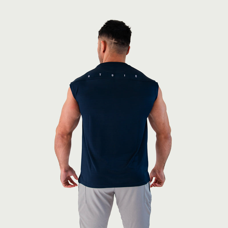 Mesh-Lite Dropshoulder Cutoff - Navy