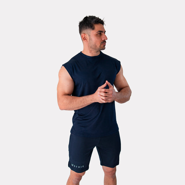 Mesh-Lite Dropshoulder Cutoff - Navy