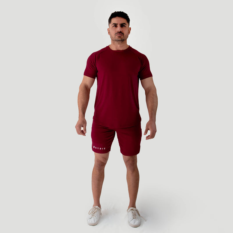 Mesh-Lite Established Short Sleeve - Maroon