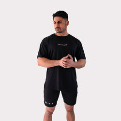 Mesh-Lite Oversized Tee - Black