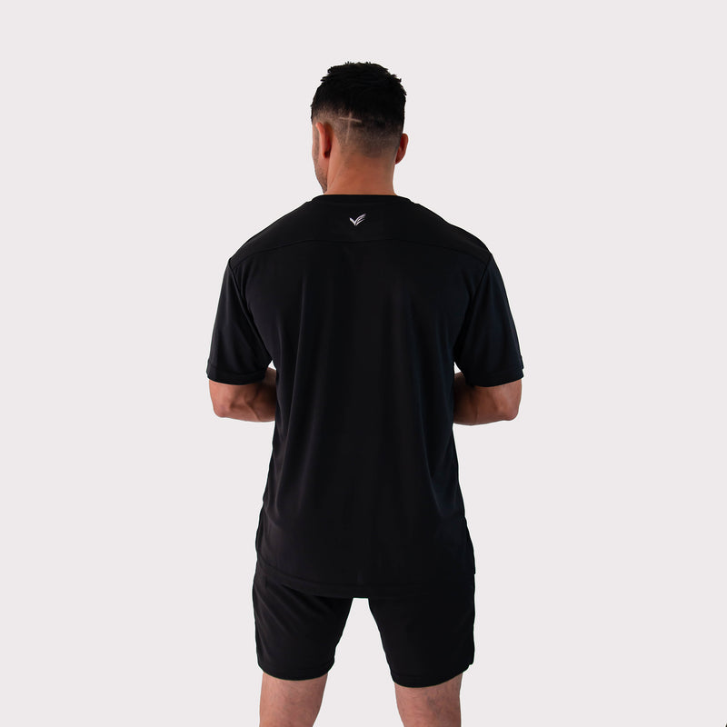 Mesh-Lite Oversized Tee - Black