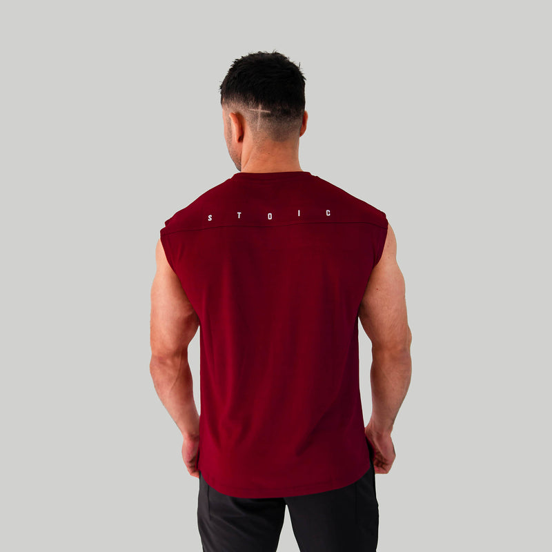 Mesh-Lite Dropshoulder Cutoff - Maroon